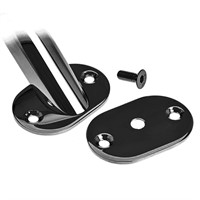 Roca Oval bricka svart, med skruvar till grabbräcke