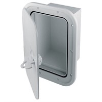 Inbyggnadsbox svart med lucka 37,5x28x17,5cm