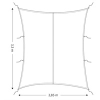 Solsegel sittbrunn rektangulär 2,85 x 3,3 m