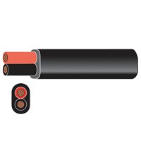 1852 marin kabel flat röd/svart 2x0,75mm2 30m