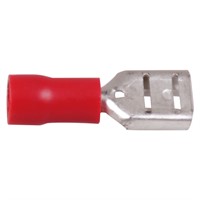 Flatstiftskontakt hona röd 6,4x0,8 mm 10 st