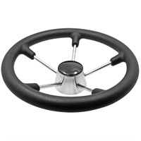 Stålratt AISI 316 stål med svart soft grip Ø28 cm