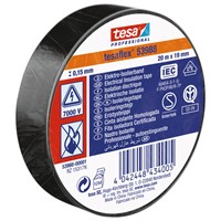 Eltejp tesa, svart 19 mm x 20 m