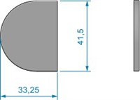 Täcklock gångjärn 33,25x41,5mm
