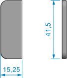Täcklock gångjärn 15,25x41,5mm