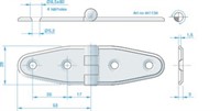 Gångjärn rostfritt, 106x30 mm